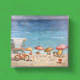 Quadro con spiaggia e ombrelloni • 100 cm
