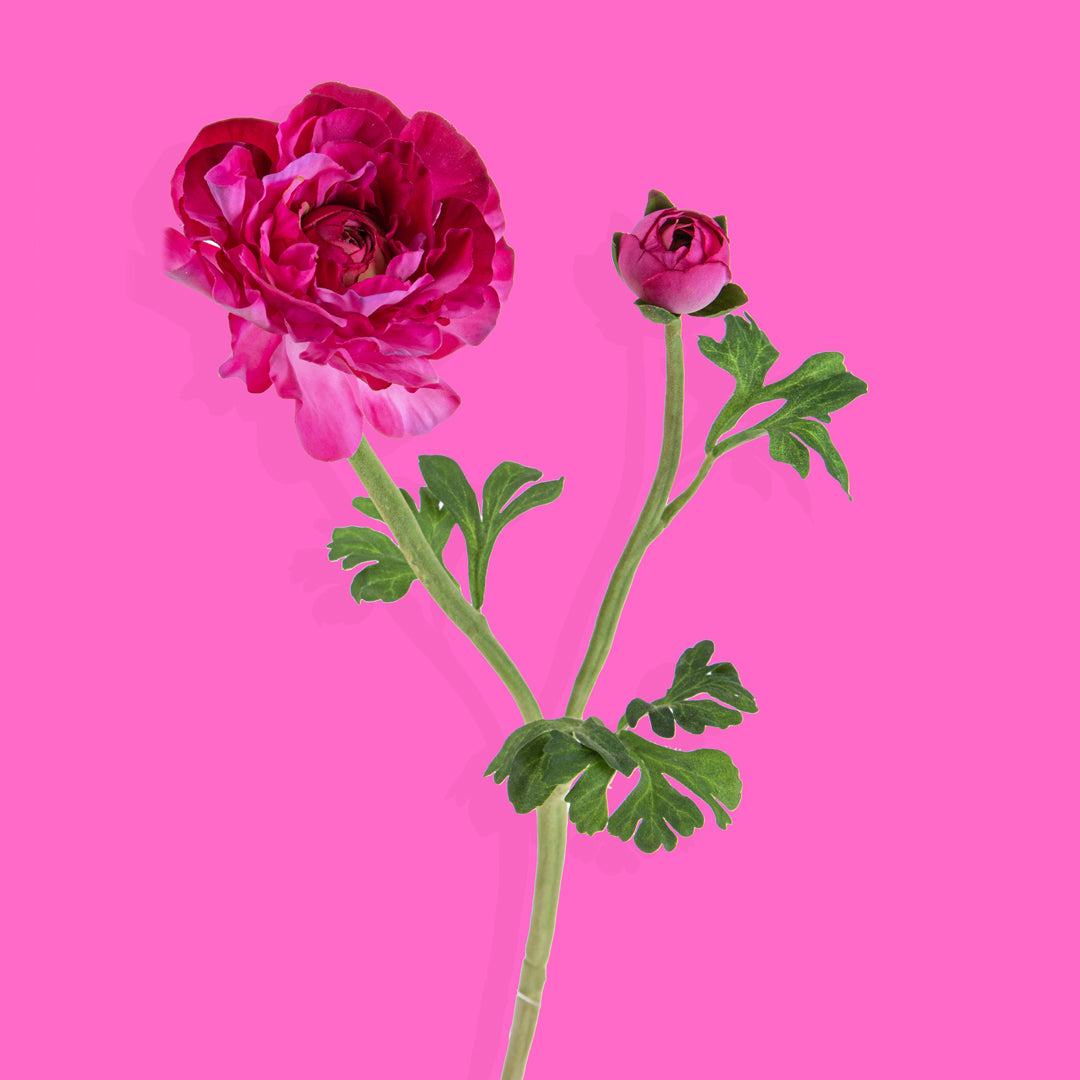 2 Pezzi • Fiore di Ranuncolo per 2 fiori artificiale • 50 cm