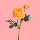 3 Pezzi • Ranuncolo per 2 fiori artificiale • 32,5 cm