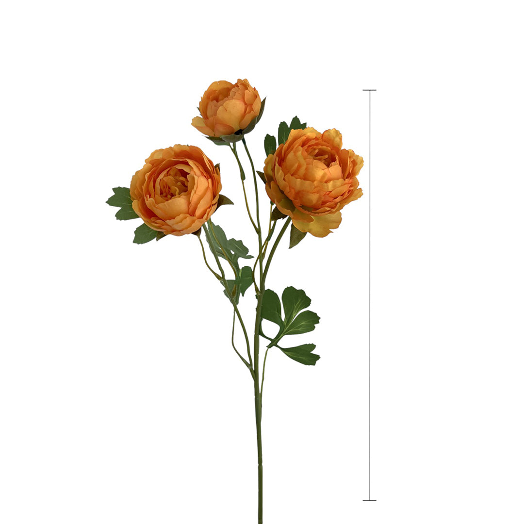 8 Pezzi • Ranuncolo per 3 fiori artificiale • 52 cm