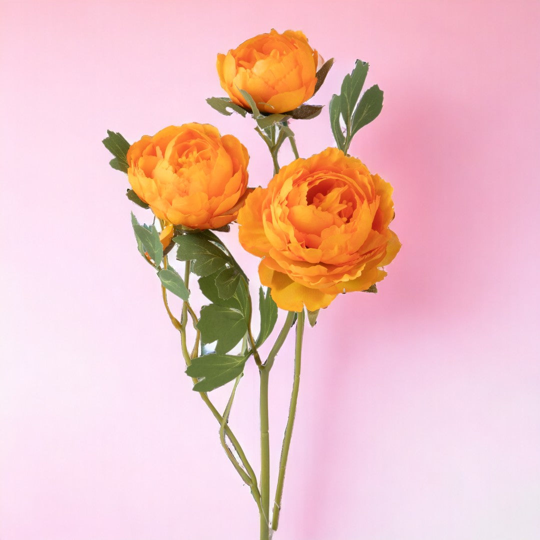 8 Pezzi • Ranuncolo per 3 fiori artificiale • 52 cm