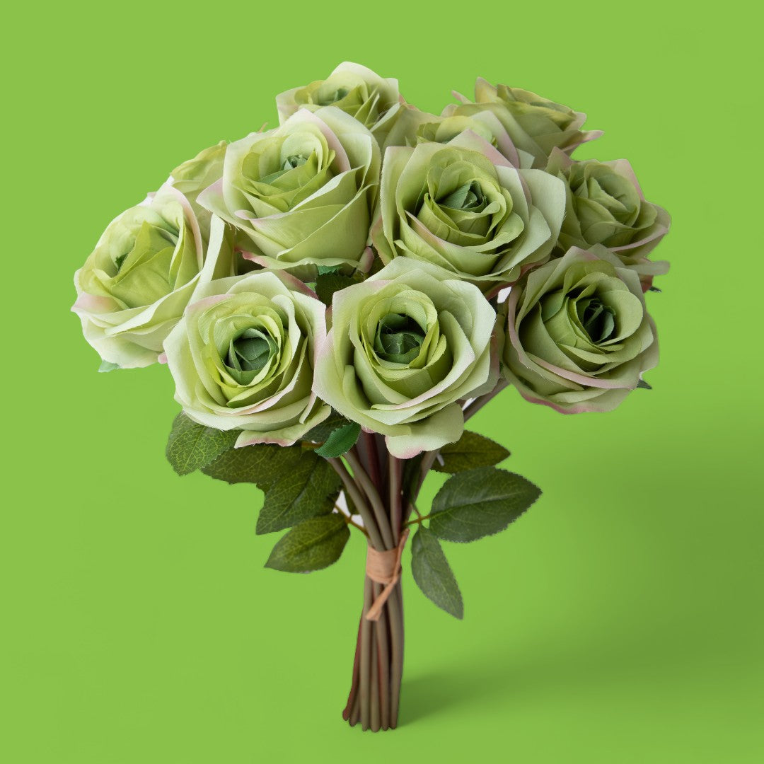 Mazzo rose artificiali per 9 fiori • 40 cm
