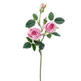 2 Pezzi • Rose artificiali real touch a 3 diramazioni • 80 cm