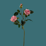 2 Pezzi • Rose artificiali real touch a 3 diramazioni • 80 cm