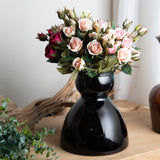 Rosa Inglese con 6 Fiori E 4 Bocci • 55 cm