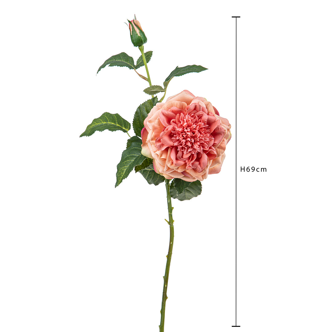 3 Pezzi • Rose artificiali con boccio • 66 cm