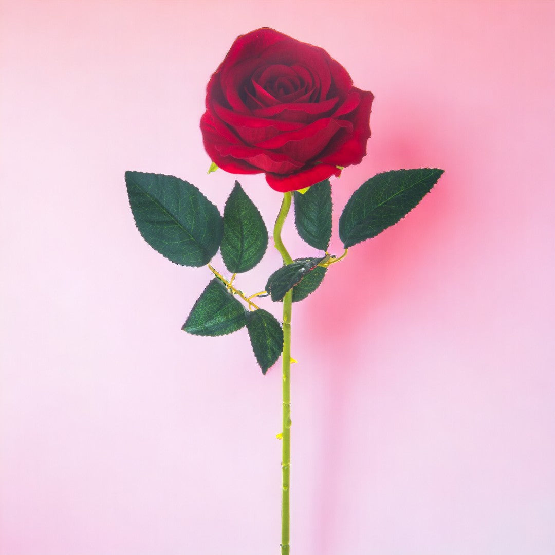 8 Pezzi • Rose artificiali velvet singole • 55 cm