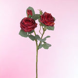 3 Pezzi • Rose artificiali ramo con 3 fiori • 60 cm