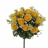 Bouquet artificiale per 13 fiori rose e gypsophila • 33 cm