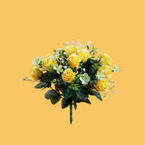 Bouquet artificiale per 13 fiori rose e gypsophila • 33 cm