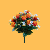 Bouquet artificiale per 13 fiori rose e gypsophila • 33 cm