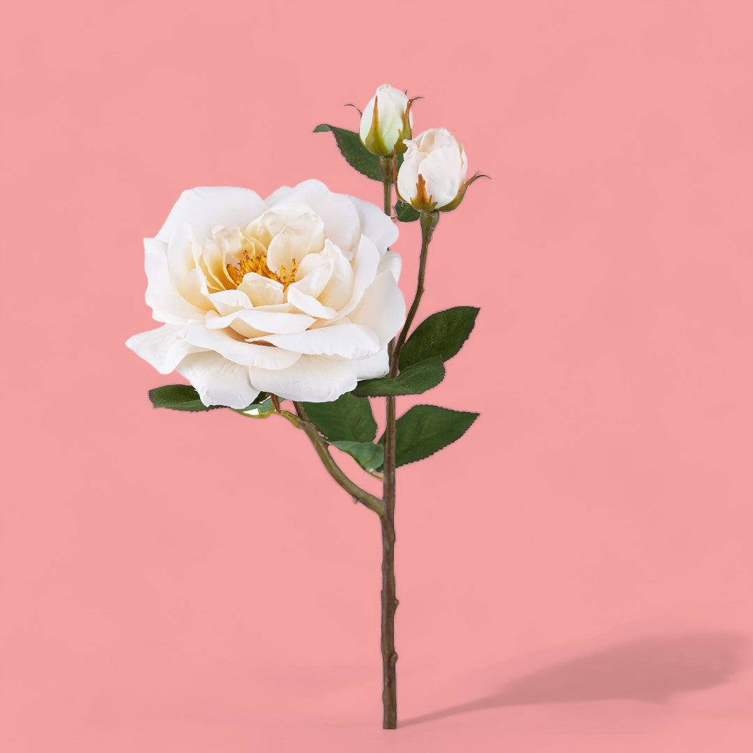3 Pezzi • Rose artificiali inglese con 3 fiori • 48 cm