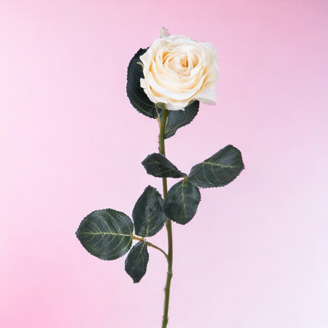 8 Pezzi • Rose artificiali semi aperte • 37 cm