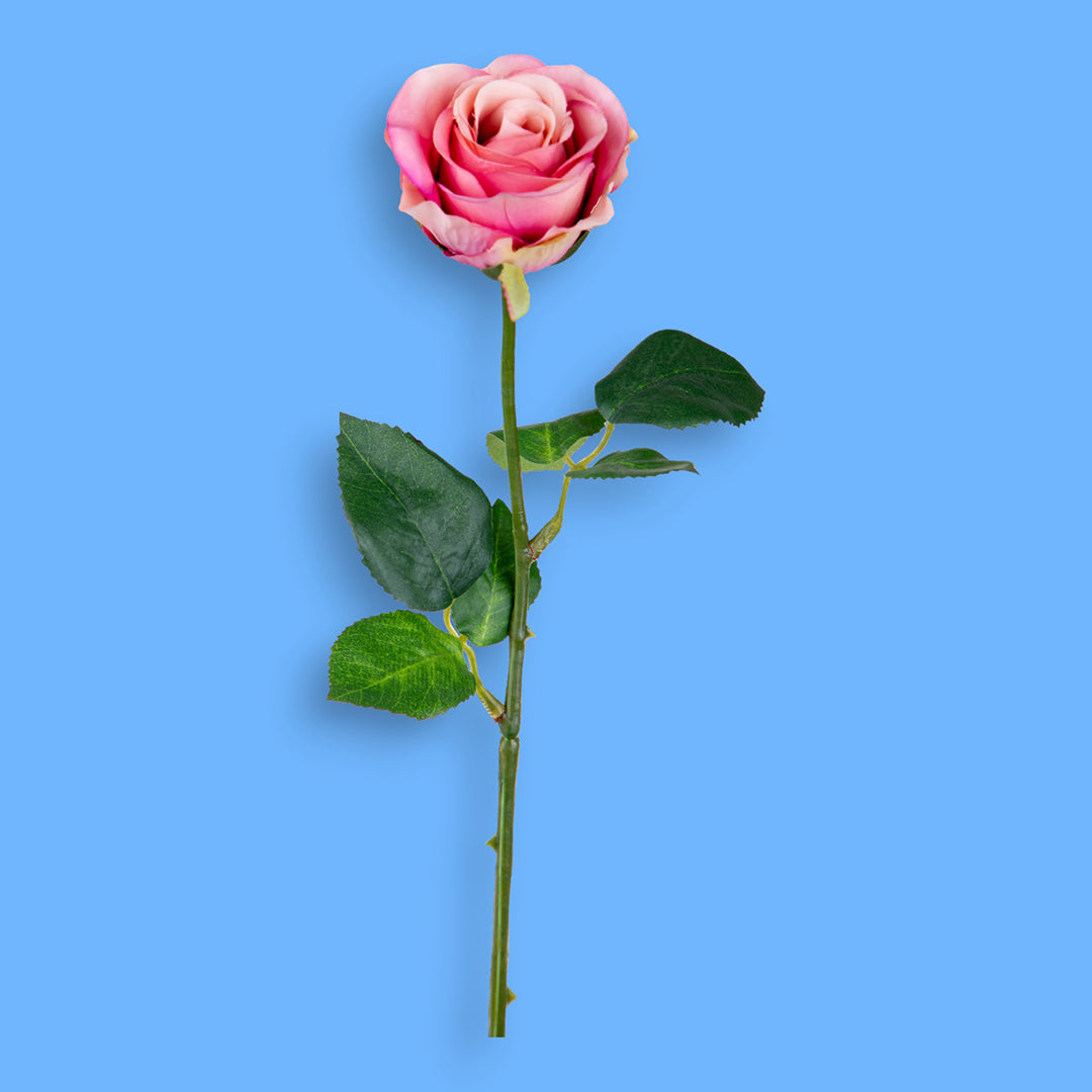 8 Pezzi • Rose artificiali semi aperte • 37 cm
