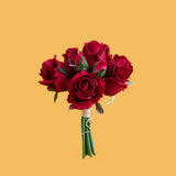 Bouquet con rose artificiale real touch • 22 cm