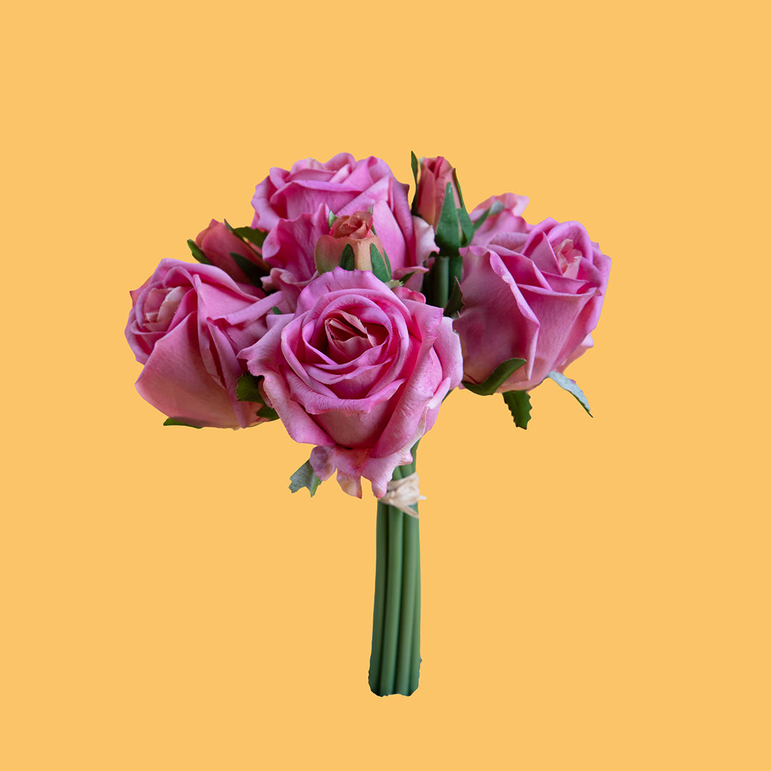 Bouquet con rose artificiale real touch • 22 cm