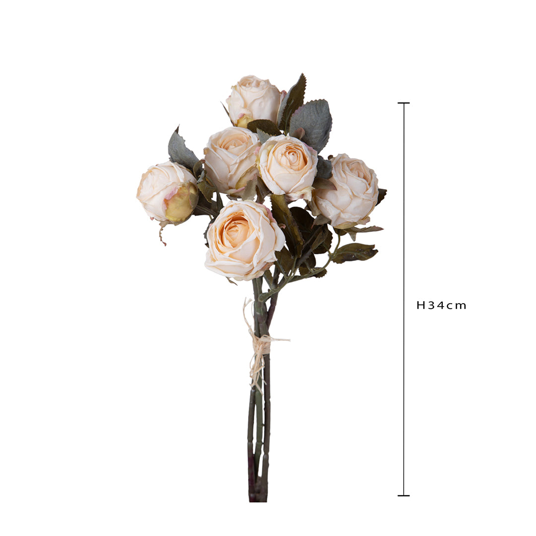 3 Pezzi • Mazzo rose aperte artificiale • 34 cm