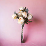 3 Pezzi • Mazzo rose aperte artificiale • 34 cm