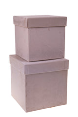 Set 2 scatole quadrate velluto • 26,5 cm
