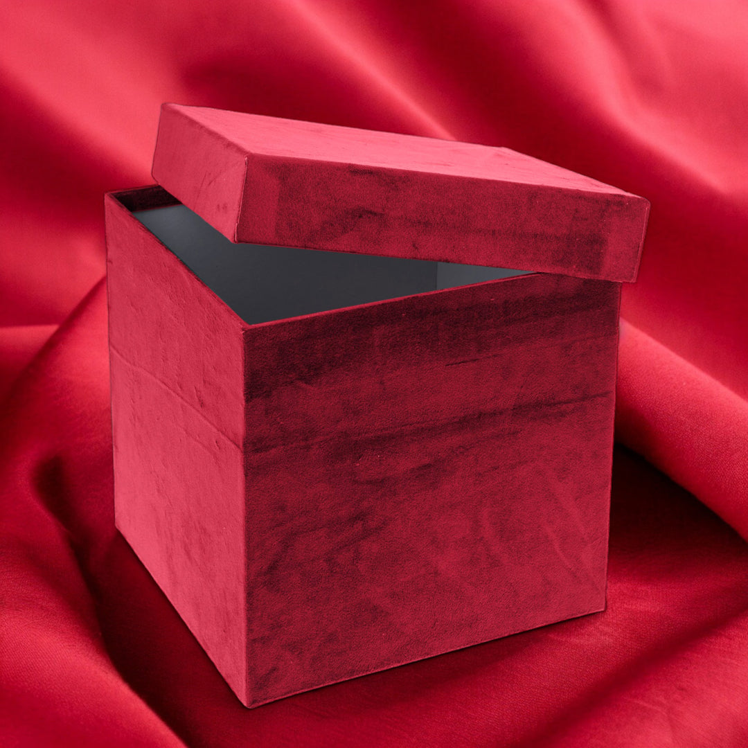 scatole - quadrate velluto • H 17 cm