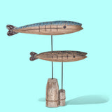 Decoro 2 pesci e 2 supporti • 40 cm