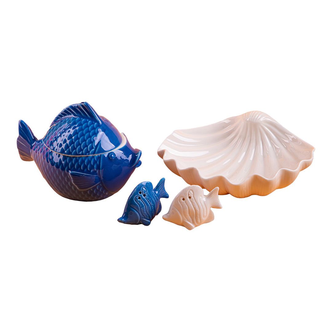 Decorazione marina Set di 2 Pesce Sale e Pepe • 7,5 cm