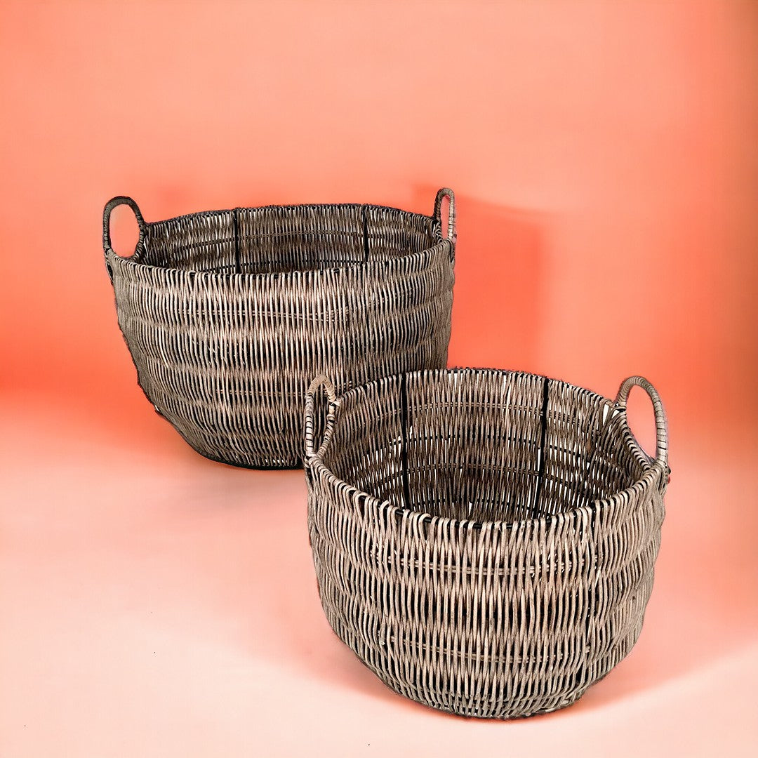 Set 2 cesto materiale rattan willow • 30 cm