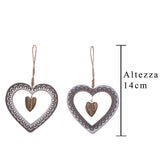 6 Pezzi • Cuore da appendere • 14 cm