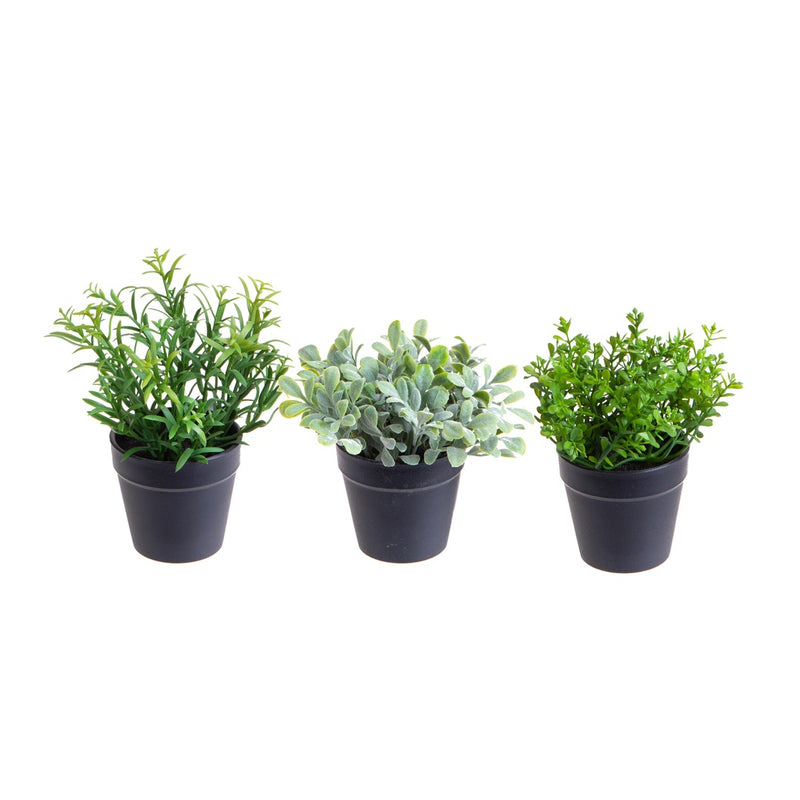 1 Pezzi • Tre mini piante aromatiche vaso assortite artificiale •  20 cm