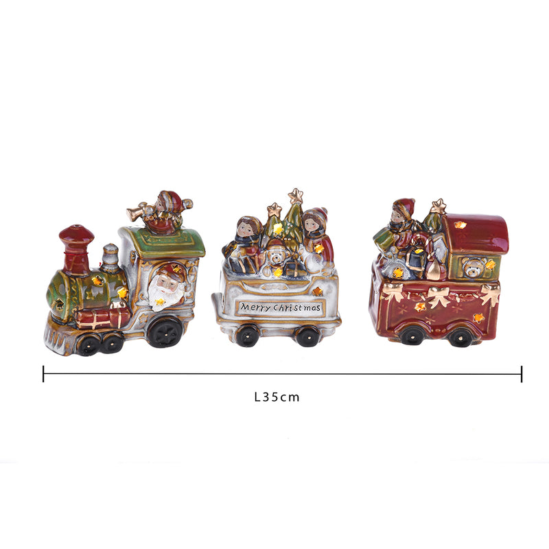 Treno di natale in ceramica • 12 cm