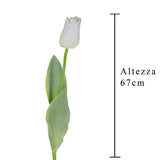 3 Pezzi • Tulipano con foglie artificiale • 67 cm