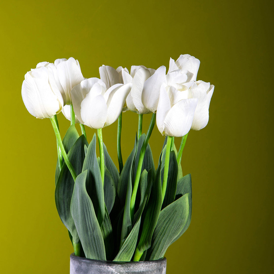 3 Pezzi • Tulipano con foglie artificiale • 67 cm