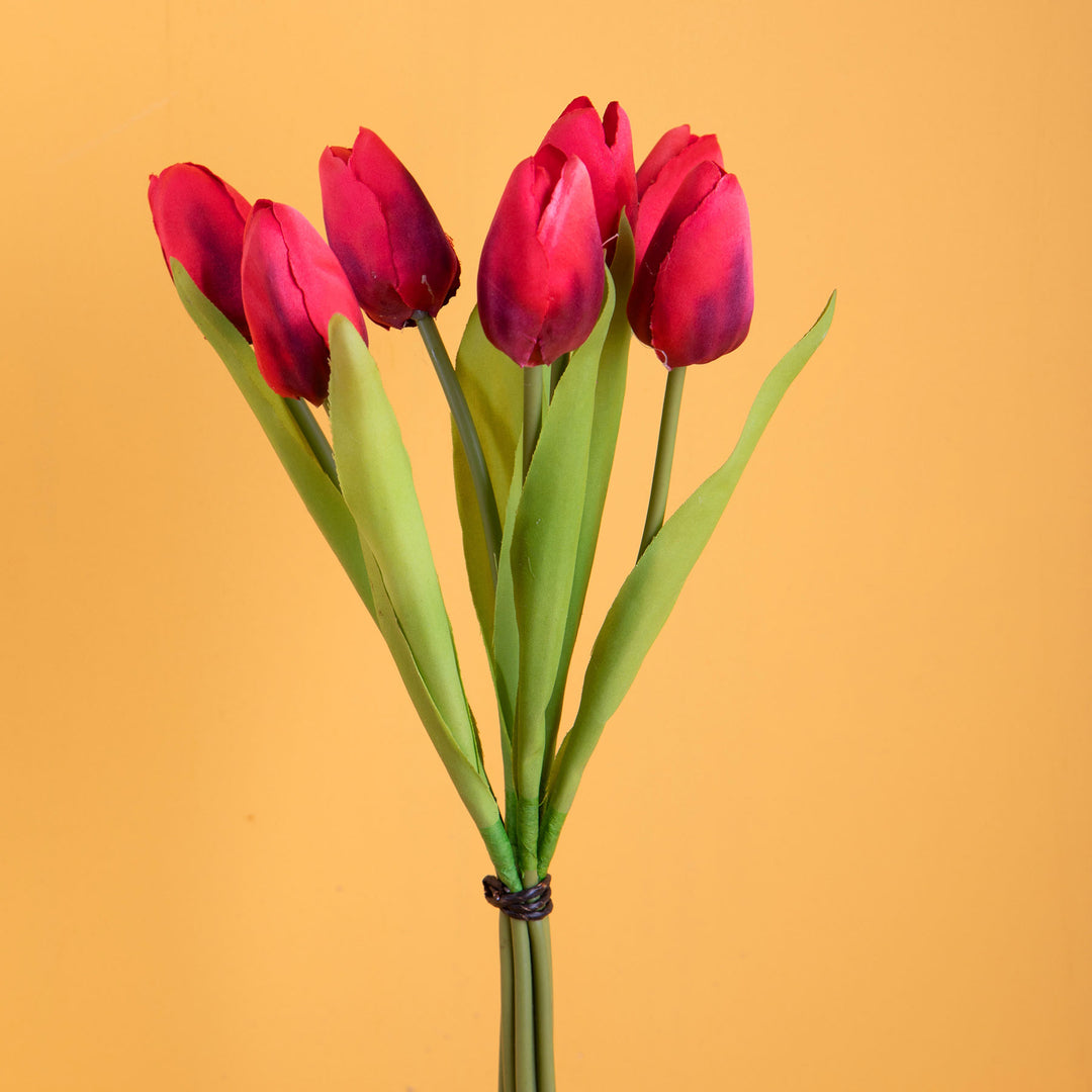Mazzo di 7 tulipani artificiali • 37 cm