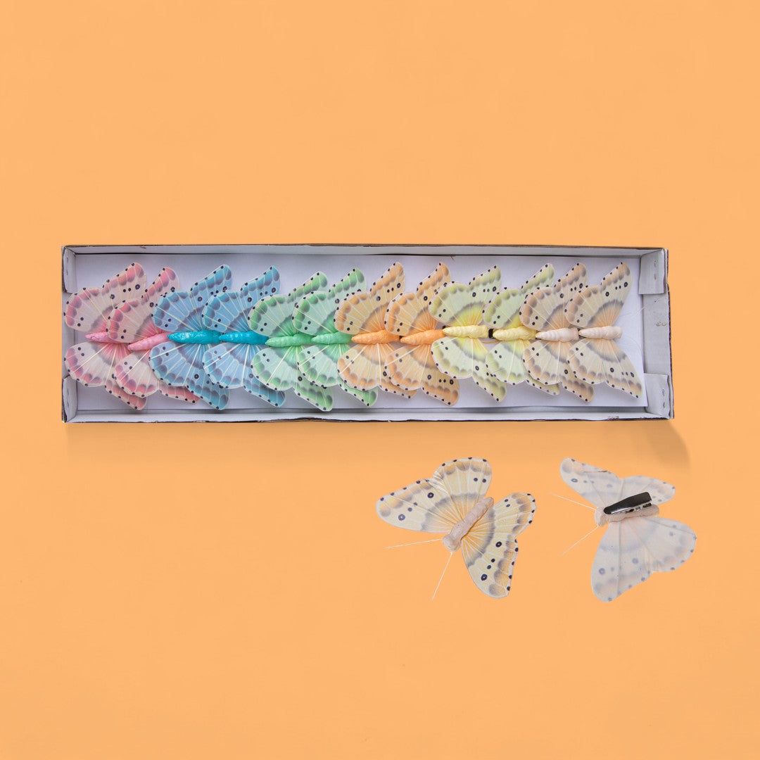 Farfalle 12 Pz con clip • 3 cm