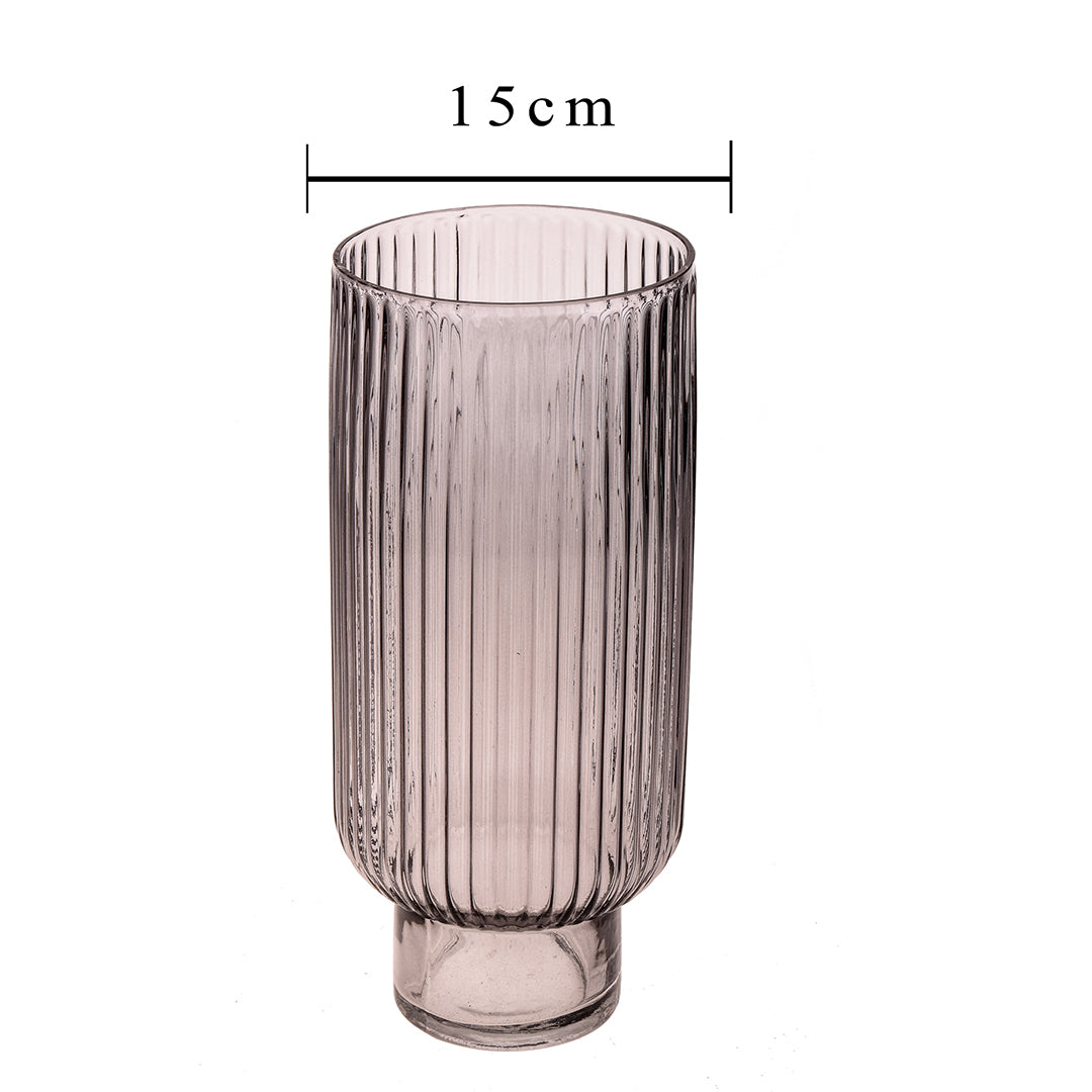 Vaso rigato con base • 35 cm