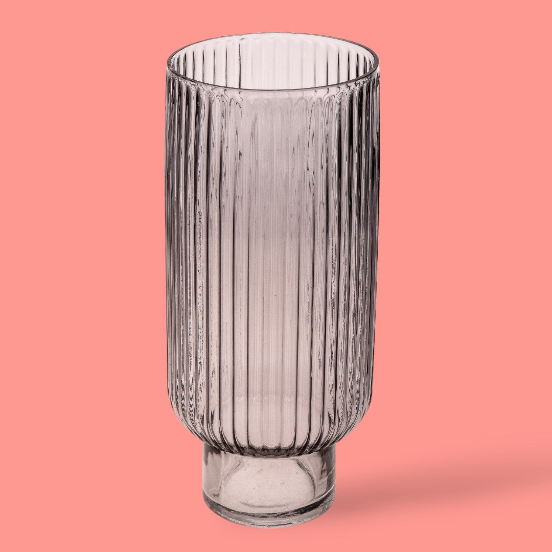 Vaso rigato con base • 35 cm