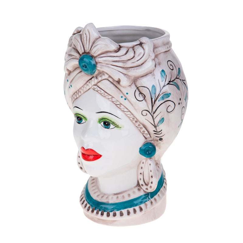 Vaso ceramica Testa Moro Donna • 28 cm