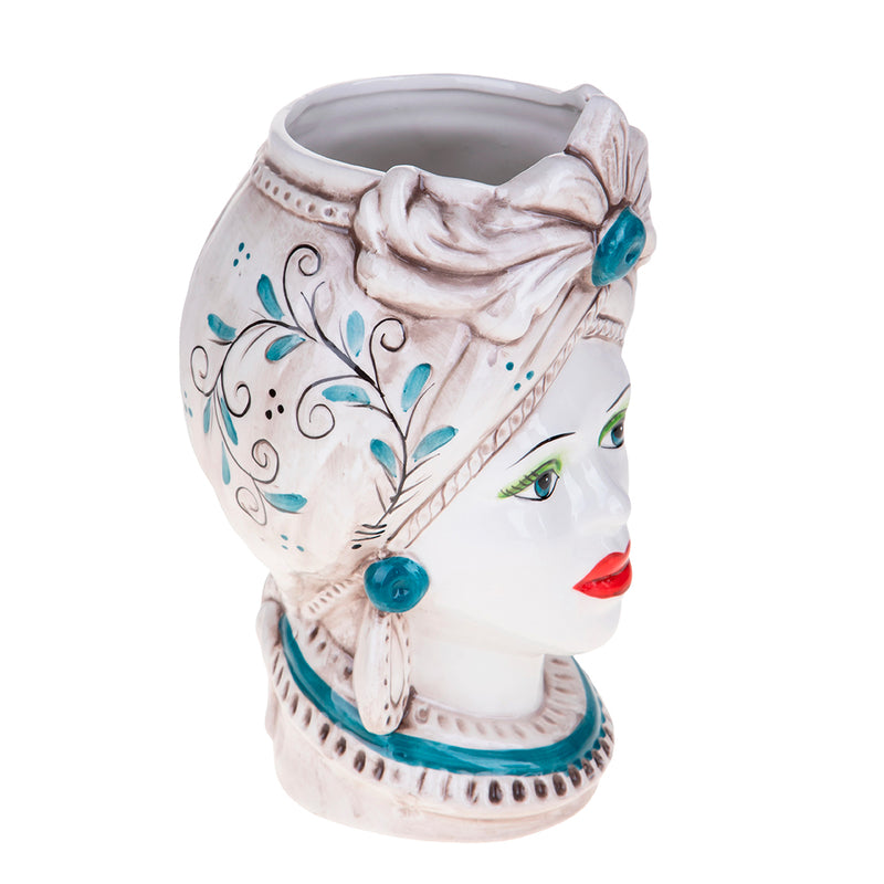 Vaso ceramica Testa Moro Donna • 28 cm