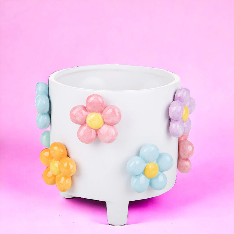 Vaso con fiori in rilievo • 17,7 cm