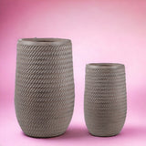 Vaso ceramica Set di 2 Vaso Alto Rope • 75 cm