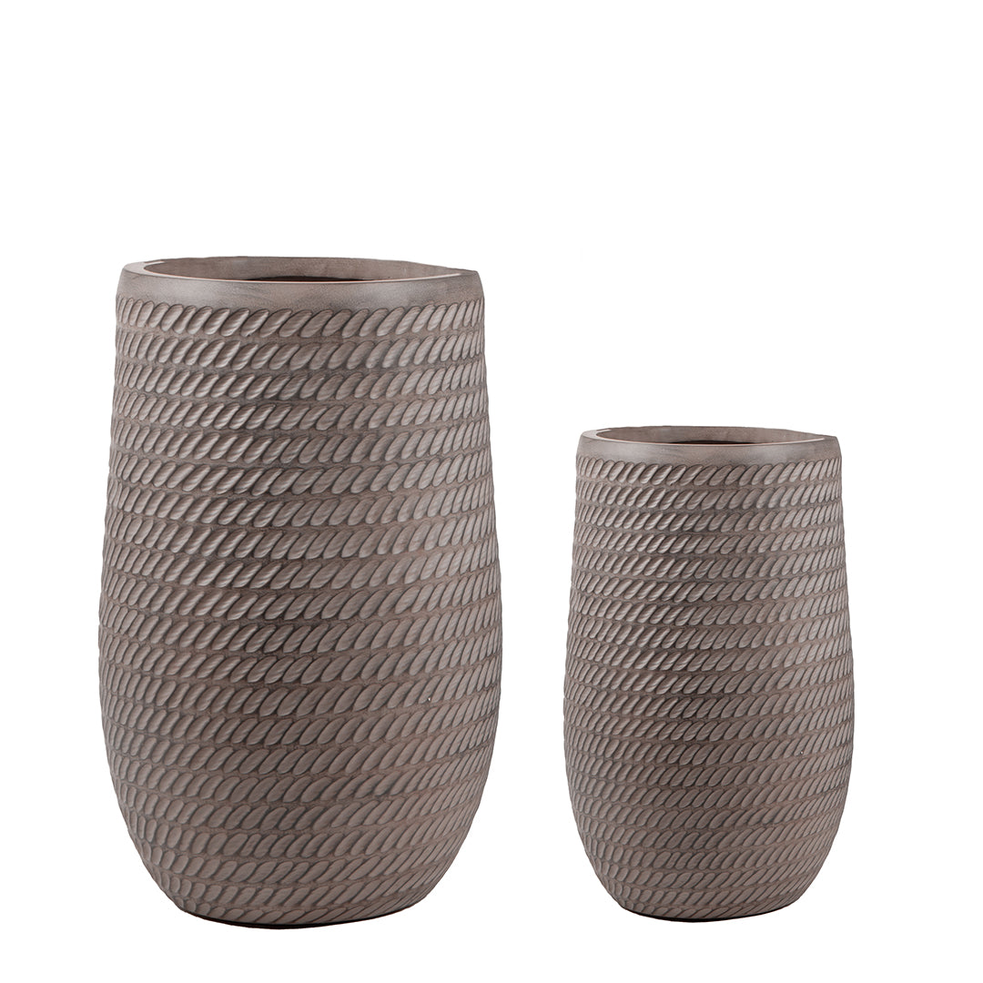 Vaso ceramica Set di 2 Vaso Alto Rope • 75 cm