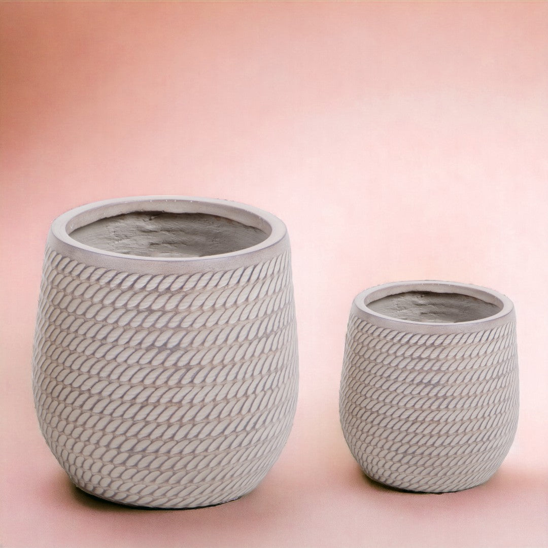 Vaso ceramica Set di 2 Vasi Rope • 44 cm