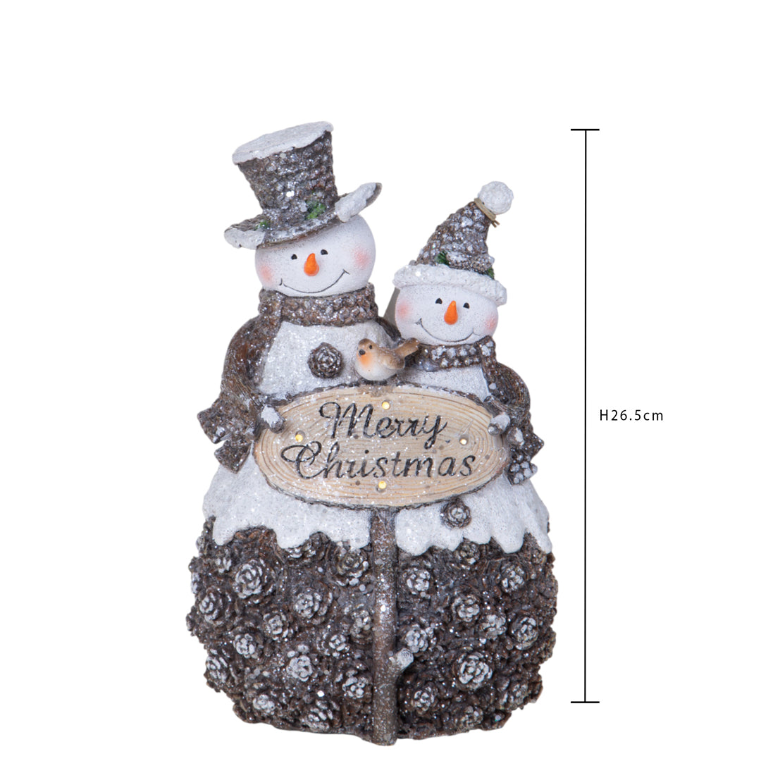 Pup.neve buon natale con led • H 26,5 cm