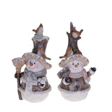 2 pupazzi neve uccellini • H 18,5 cm