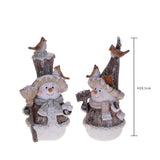 2 pupazzi neve uccellini • H 18,5 cm