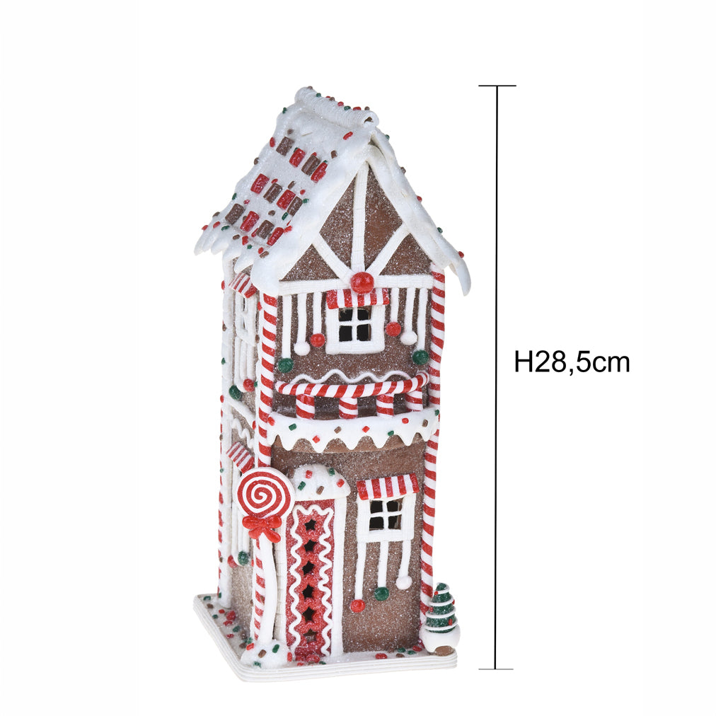 Casetta con led marzapane int • H 28,5 cm