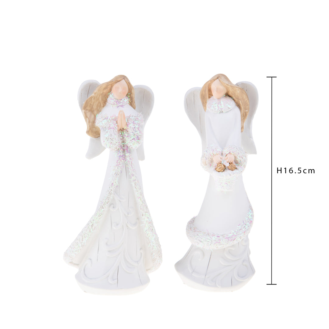 Pezzi 2 •Angeli con glitter • H 16,5 cm