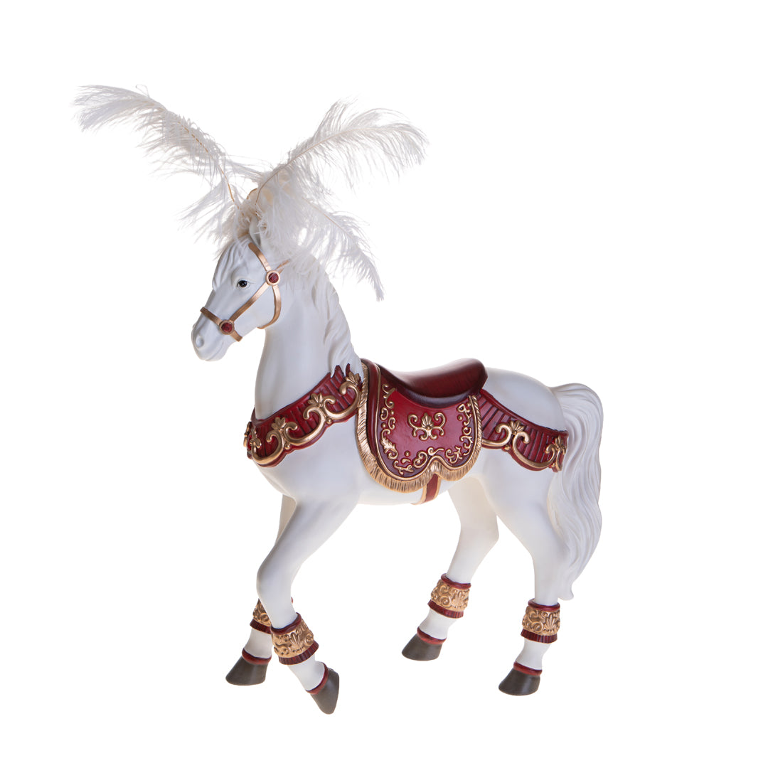 Cavallo circense con piume • H 56 cm