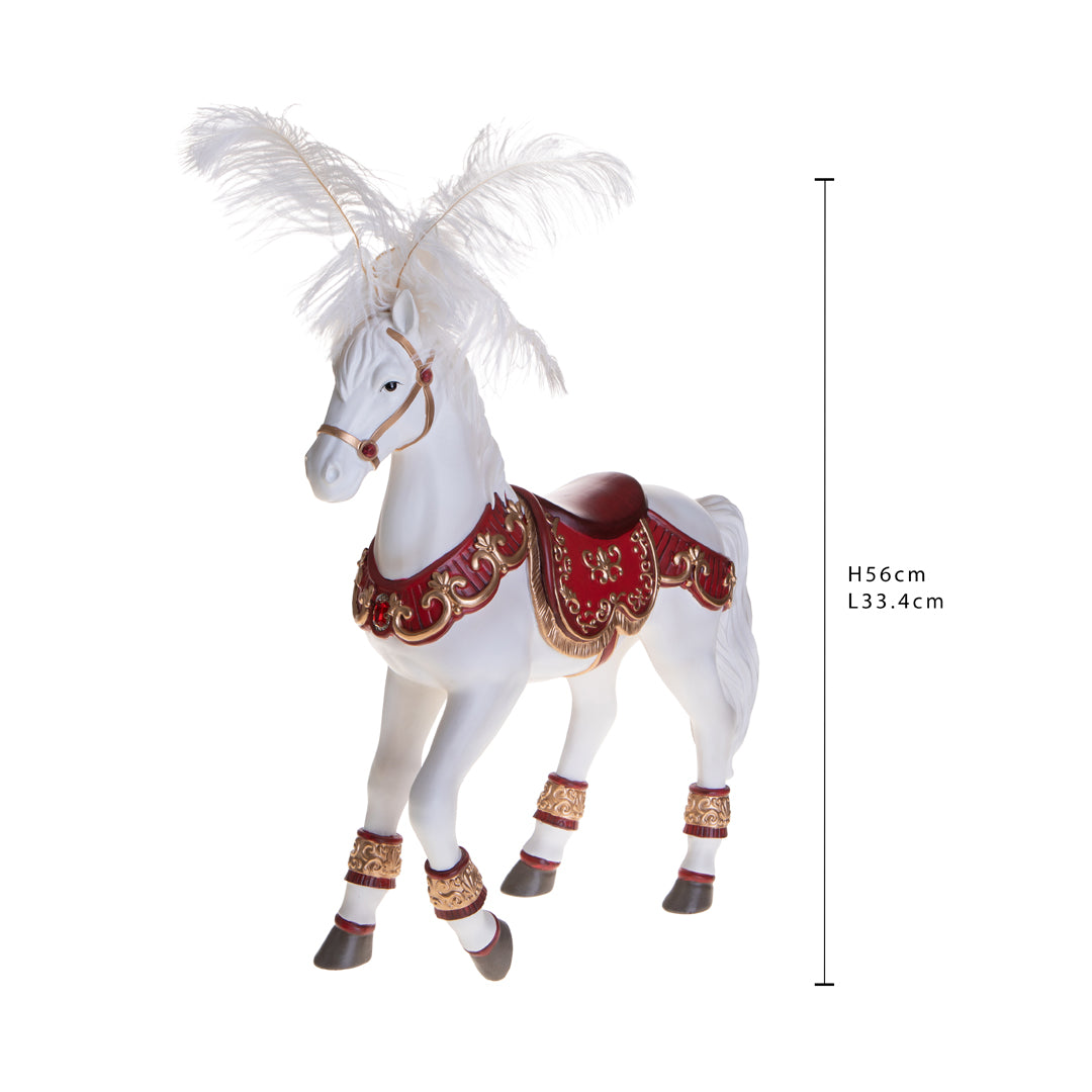 Cavallo circense con piume • H 56 cm
