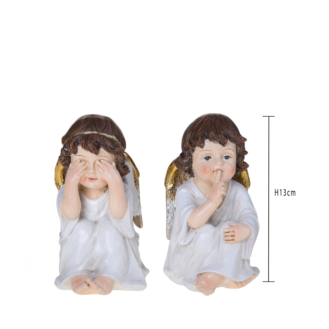 2Angeli 7,2xh.13,2 seduti • H 13,2 cm